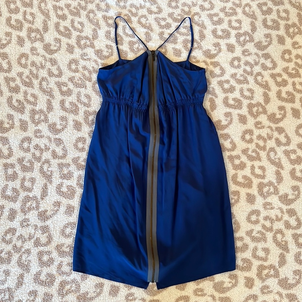 Dark Blue and Light Blue Dress. Front Zipper. Twelfth Street by Cynthia Vincent.